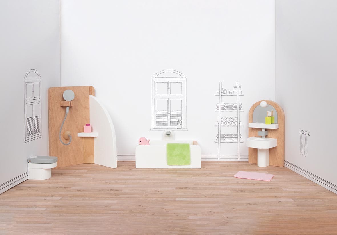 Goki 51492 - Puppenmöbel Style, Badezimmer