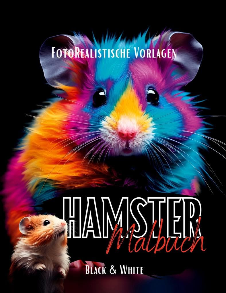 Malbuch Hamster Fotorealistisch.