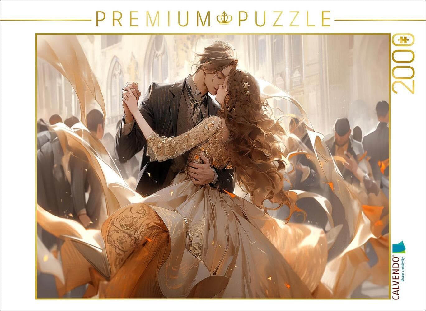 CALVENDO Puzzle Pärchen im Manga Style beim Tanz | 2000 Teile Lege-Größe 90x67cm Foto-Puzzle für glückliche Stunden