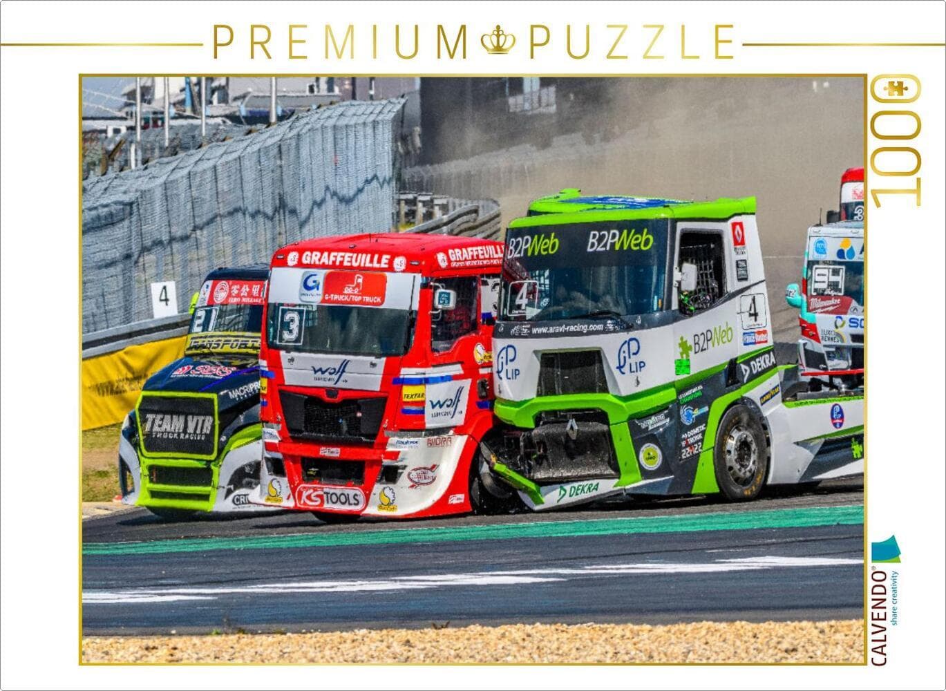 CALVENDO Puzzle Kampflinie in der ersten Kurve | 1000 Teile Lege-Größe 64x48cm Foto-Puzzle für glückliche Stunden