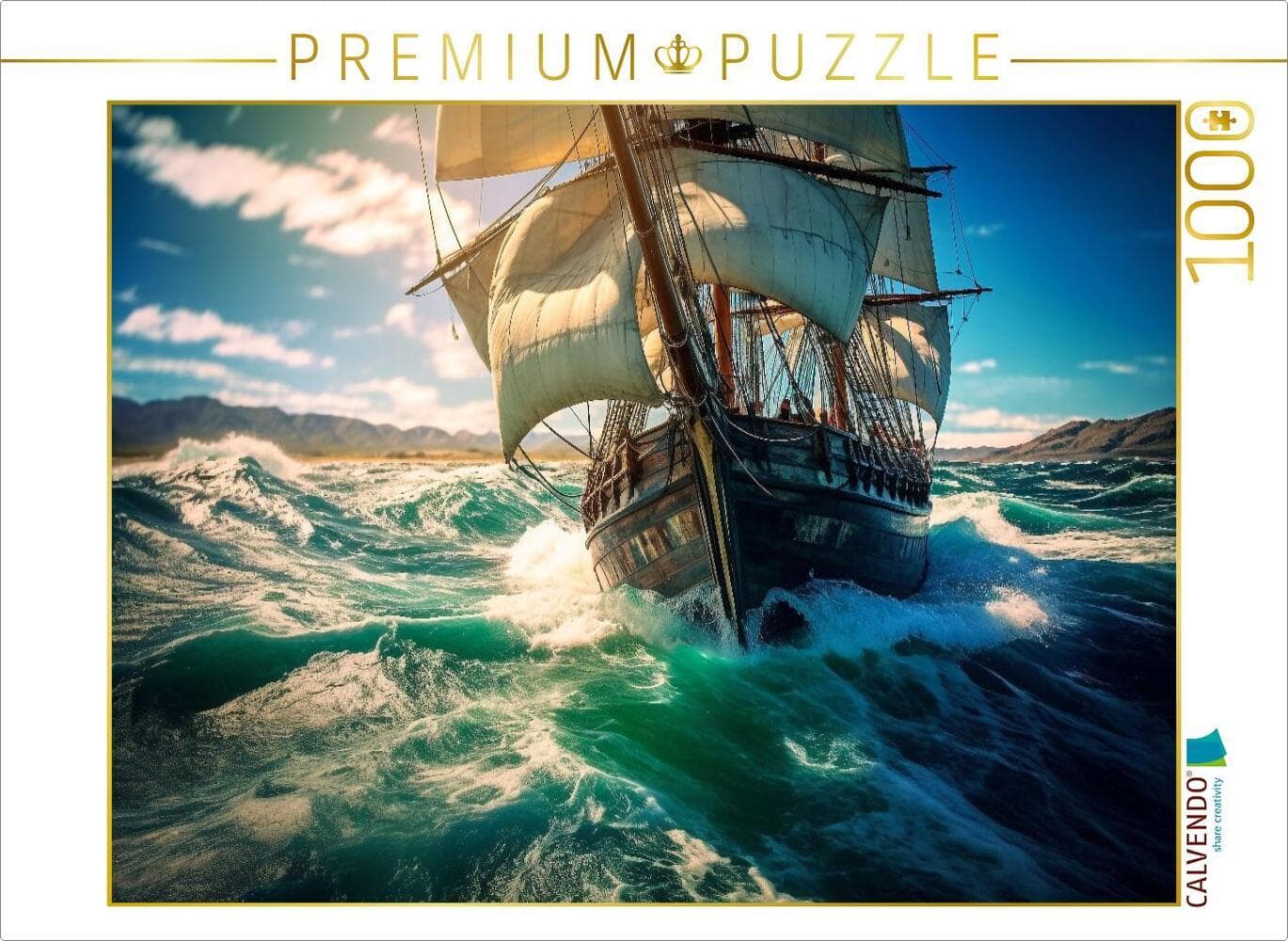 CALVENDO Puzzle In den Tropen - Segelschiff | 1000 Teile Lege-Größe 64x48cm Foto-Puzzle für glückliche Stunden