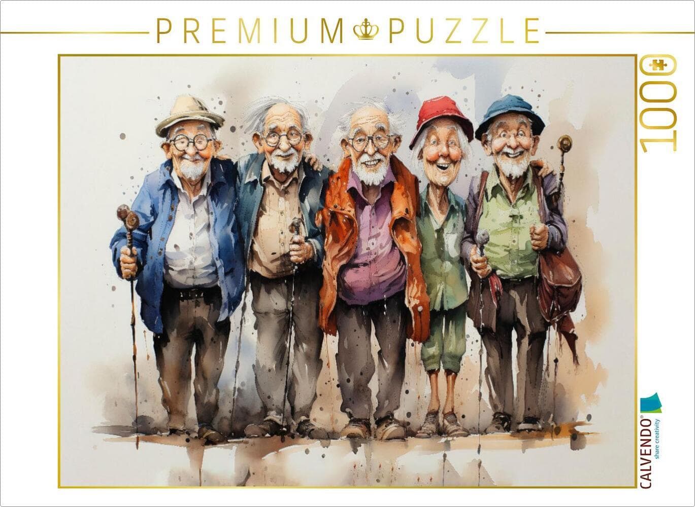 CALVENDO Puzzle Lustige Rentner - Wandertag | 1000 Teile Lege-Größe 64x48cm Foto-Puzzle für glücklic
