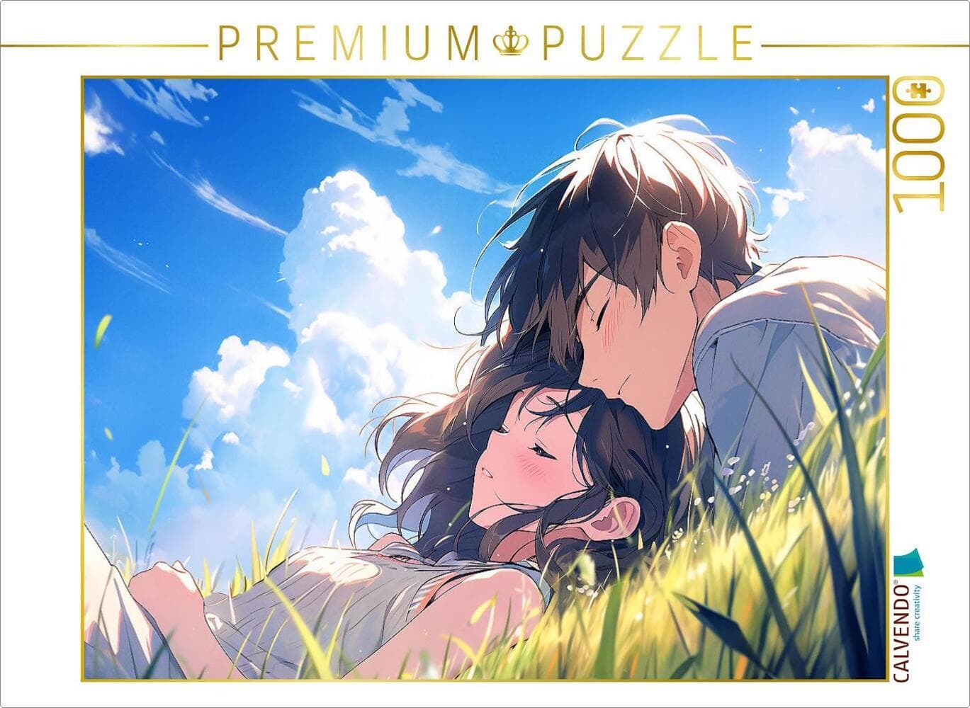 CALVENDO Puzzle Lass uns zusammen träumen - Pärchen im Manga Style | 1000 Teile Lege-Größe 64x48cm Foto-Puzzle für glückliche Stunden