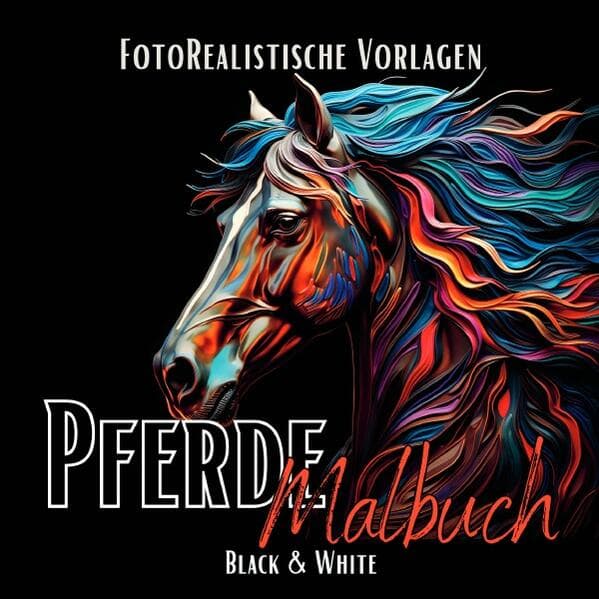 Pferde Malbuch "Fotorealistisch".