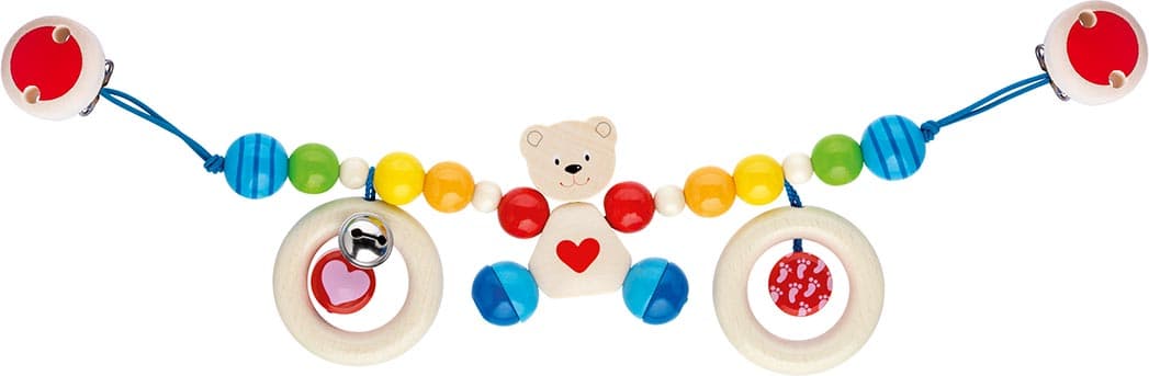 Goki 65313 - Kinderwagenkette Herzbär mit Clips