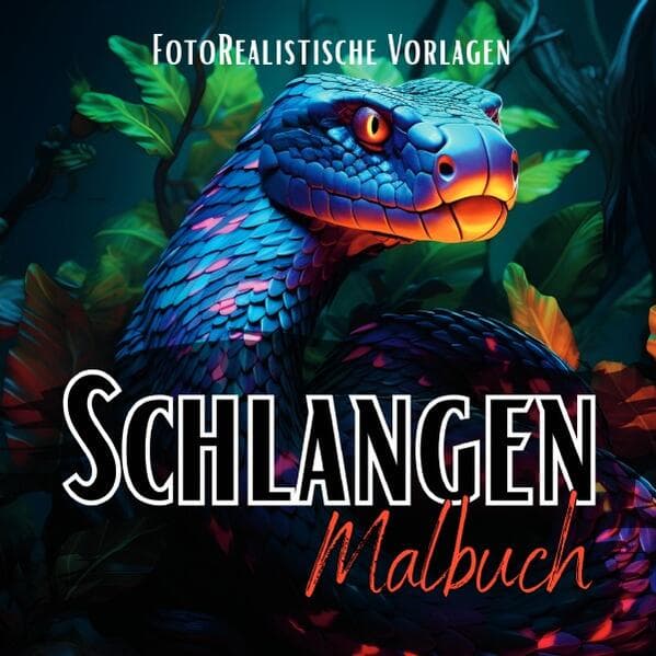Malbuch Schlangen "Fotorealistisch".