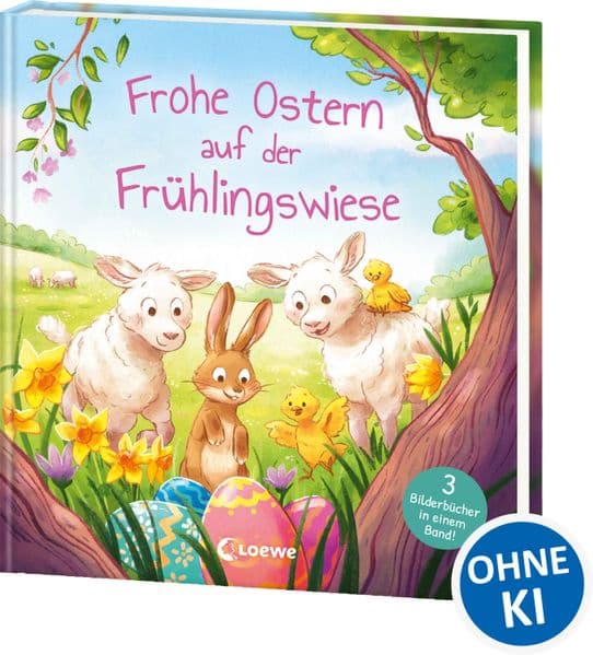 Frohe Ostern auf der Frühlingswiese: Drei bunte Bilderbuchgeschichten ab 4 Jahren - Das perfekte Geschenk für jedes Osternest