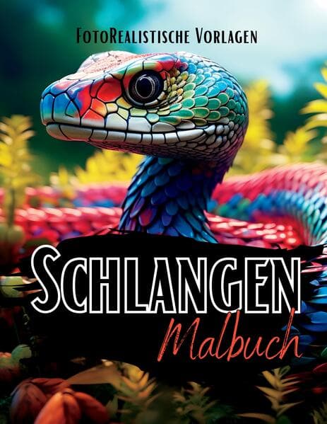 Schlangen Malbuch Fotorealistisch.