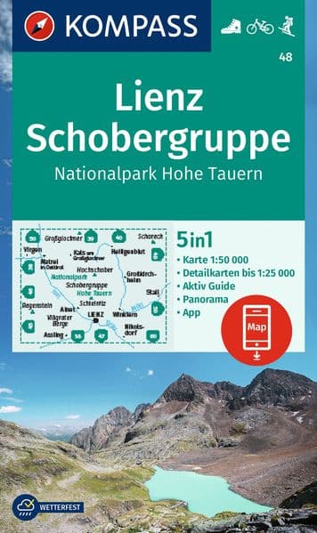 KOMPASS Wanderkarte 48 Lienz, Schobergruppe, Nationalpark Hohe Tauern 1:50.000