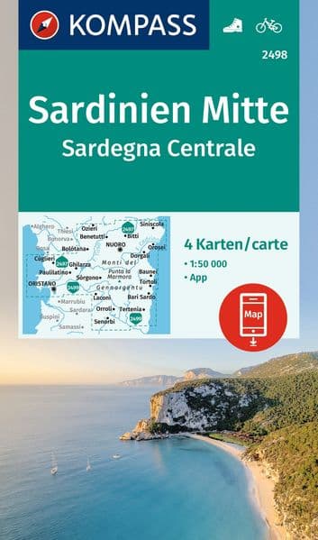 KOMPASS Wanderkarten-Set 2498 Sardinien Mitte / Sardegna Centrale (4 Karten) 1:50.000