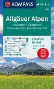 KOMPASS Wanderkarten-Set 003 Allgäuer Alpen, Oberstdorf, Sonthofen, Kleinwalsertal, Tannheimer Tal (
