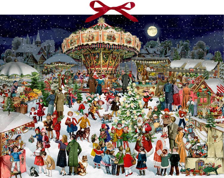 Coppenrath - Edition Barbara Behr - Nostalgischer Weihnachtsmarkt, Wand-Adventskalender