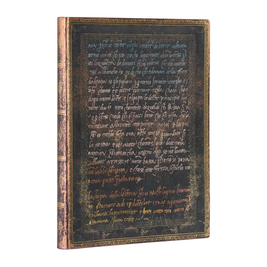 Paperblanks Michelangelo, Handwriting Embellished Manuscripts Collection Softcover Flexi Ultra Unlined Elastic Band Closure 176 Pg 100 GSM
