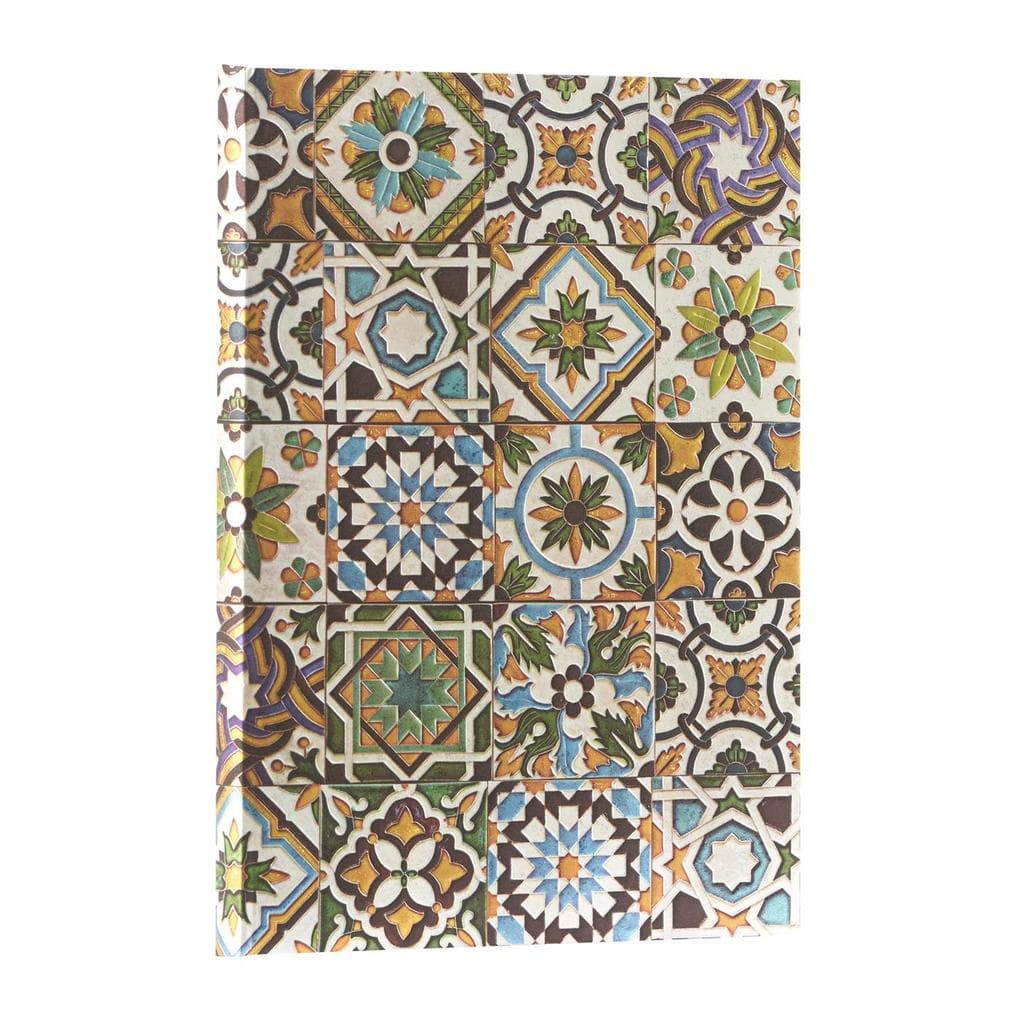 Paperblanks Porto Portuguese Tiles Hardcover Journal MIDI Unlined Elastic Band Closure 144 Pg 120 GSM