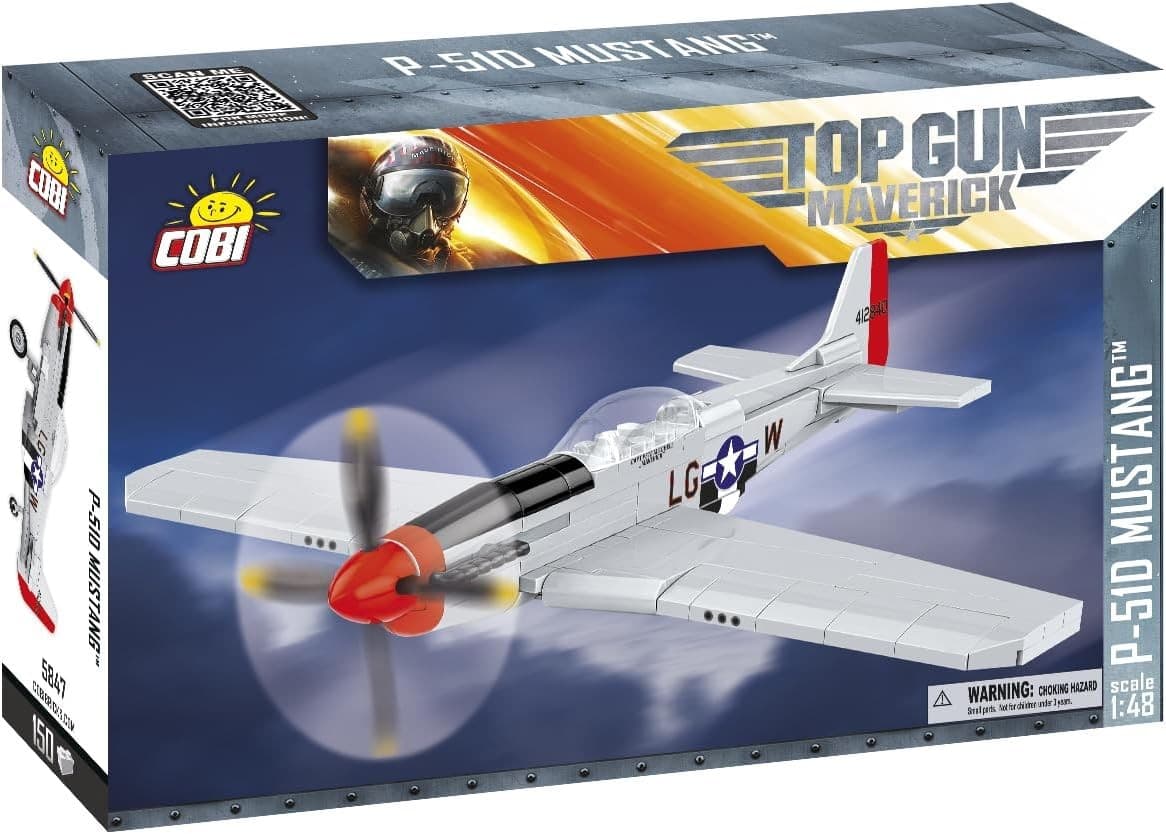 COBI Top Gun Maverick 5847 - P-51D Mustang, Film-Flugzeug, Bausatz 150 Klemmbausteine