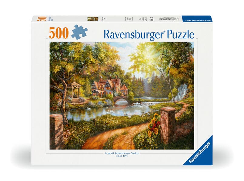 Erwachsenenpuzzle 500 Teile - Hütte am Fluss