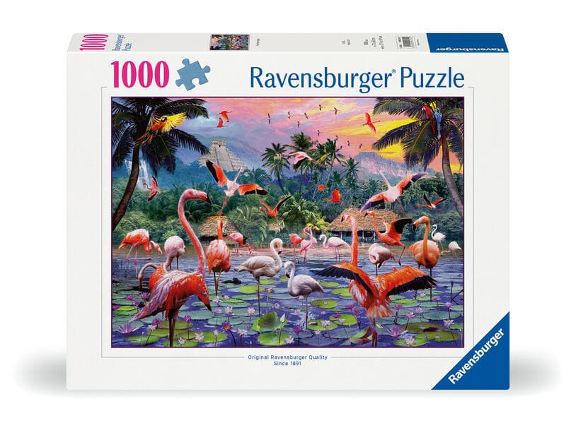 Erwachsenenpuzzle 1000 Teile - Pinke Flamingos