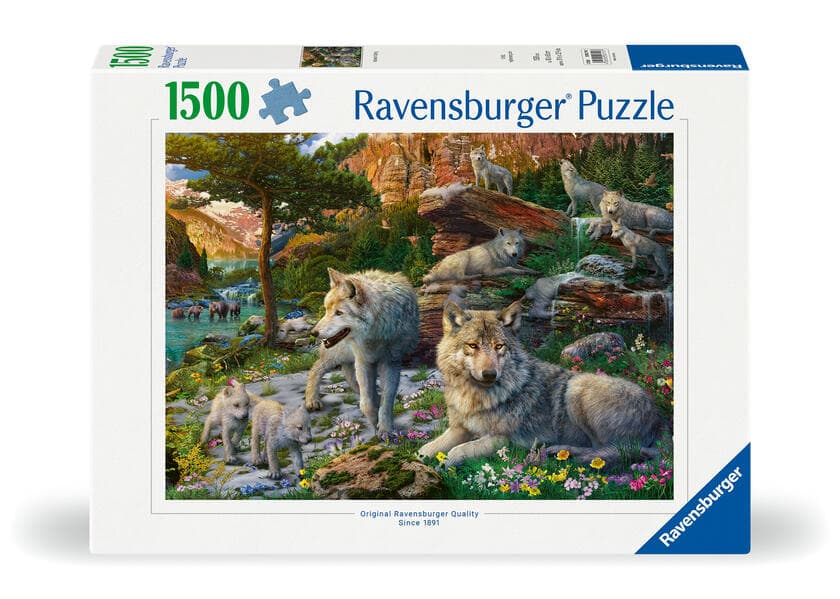 Erwachsenenpuzzle 1500 Teile - Wolfsrudel im Frühlingserwachen