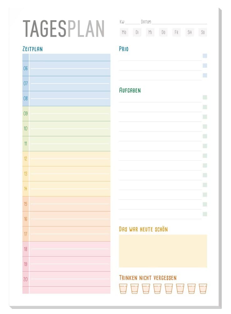 paper & you Block A5 Tagesplaner [Rainbow]