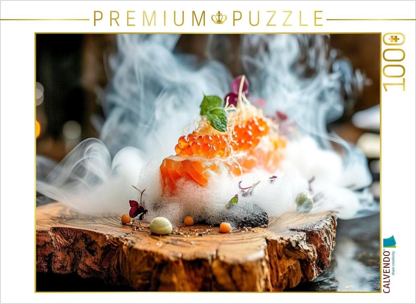CALVENDO Puzzle Molekulare Küche, Lachsfilet mit Grapefruit - Kaviar in einem Bett aus Salzluftschau
