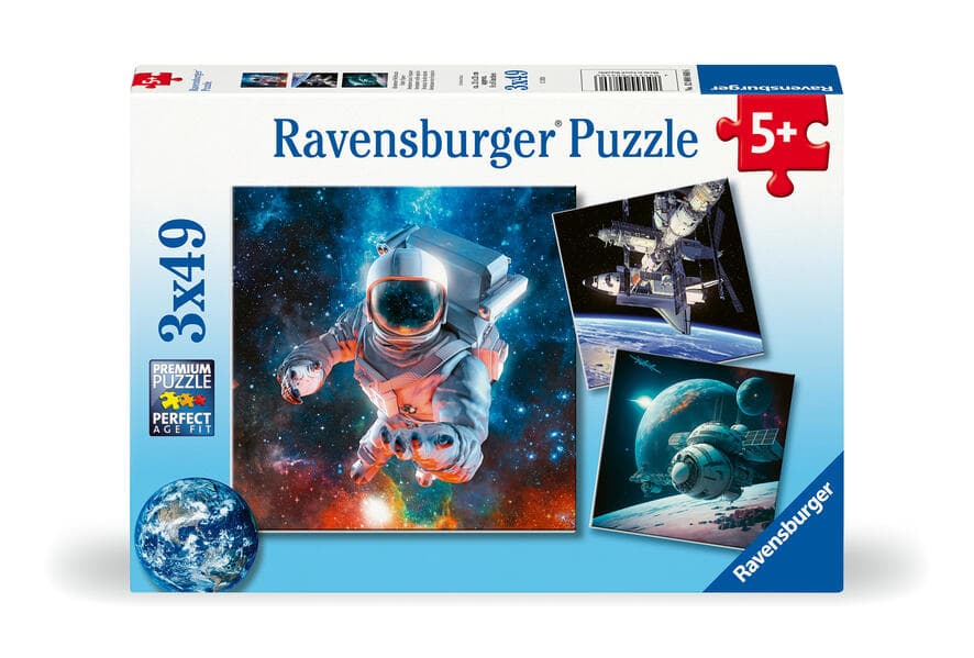 Kinderpuzzle 3x49 Teile - Abenteuer Weltraum