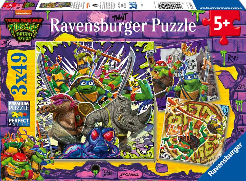 Kinderpuzzle 3x49 Teile - Teenage Mutant Ninja Turtles
