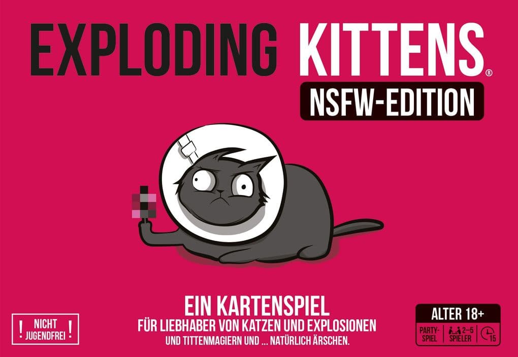 Asmodee EXKD0029 - Exploding Kittens, NSFW Edition, Grundspiel