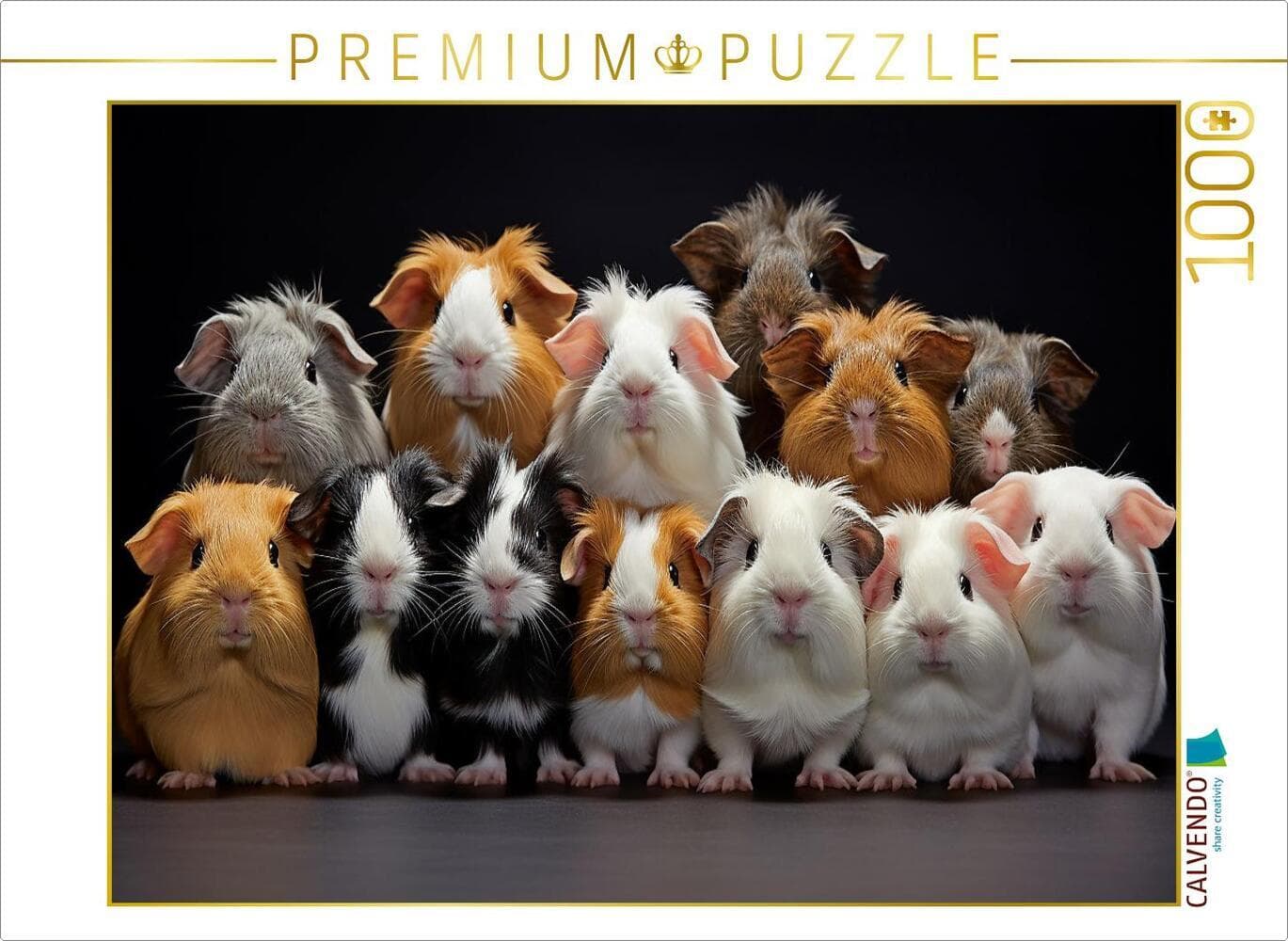 CALVENDO Puzzle Meerschweinchen übereinander | 1000 Teile Lege-Größe 64x48cm Foto-Puzzle für glückli