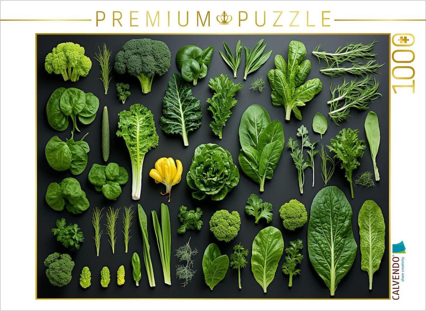CALVENDO Puzzle Salatblätter zur gesunden Ernährung | 1000 Teile Lege-Größe 64x48cm Foto-Puzzle für