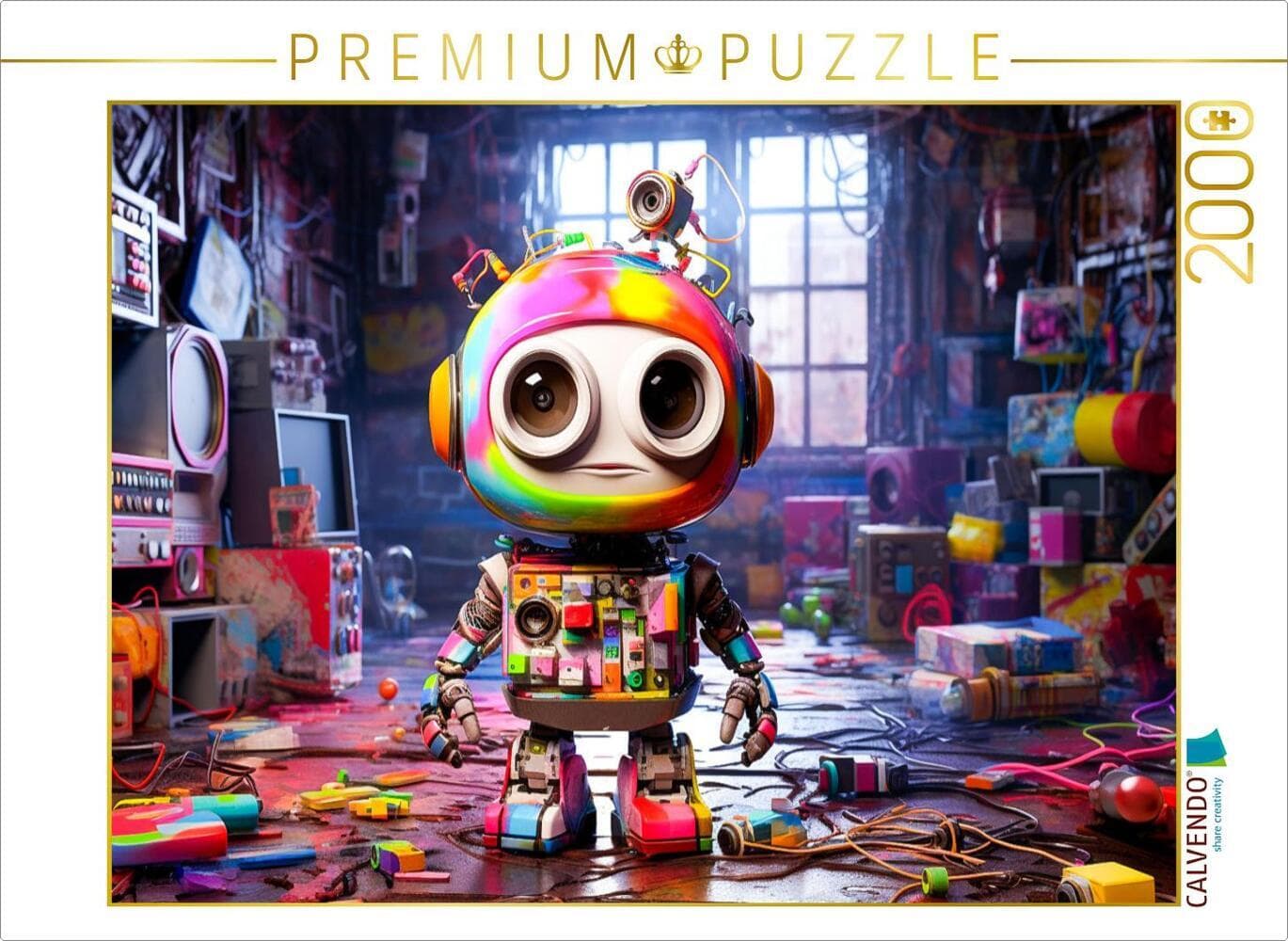 CALVENDO Puzzle Ein Motiv aus dem Kalender Die Welt der kleinen Robots | 2000 Teile Lege-Größe 90x67