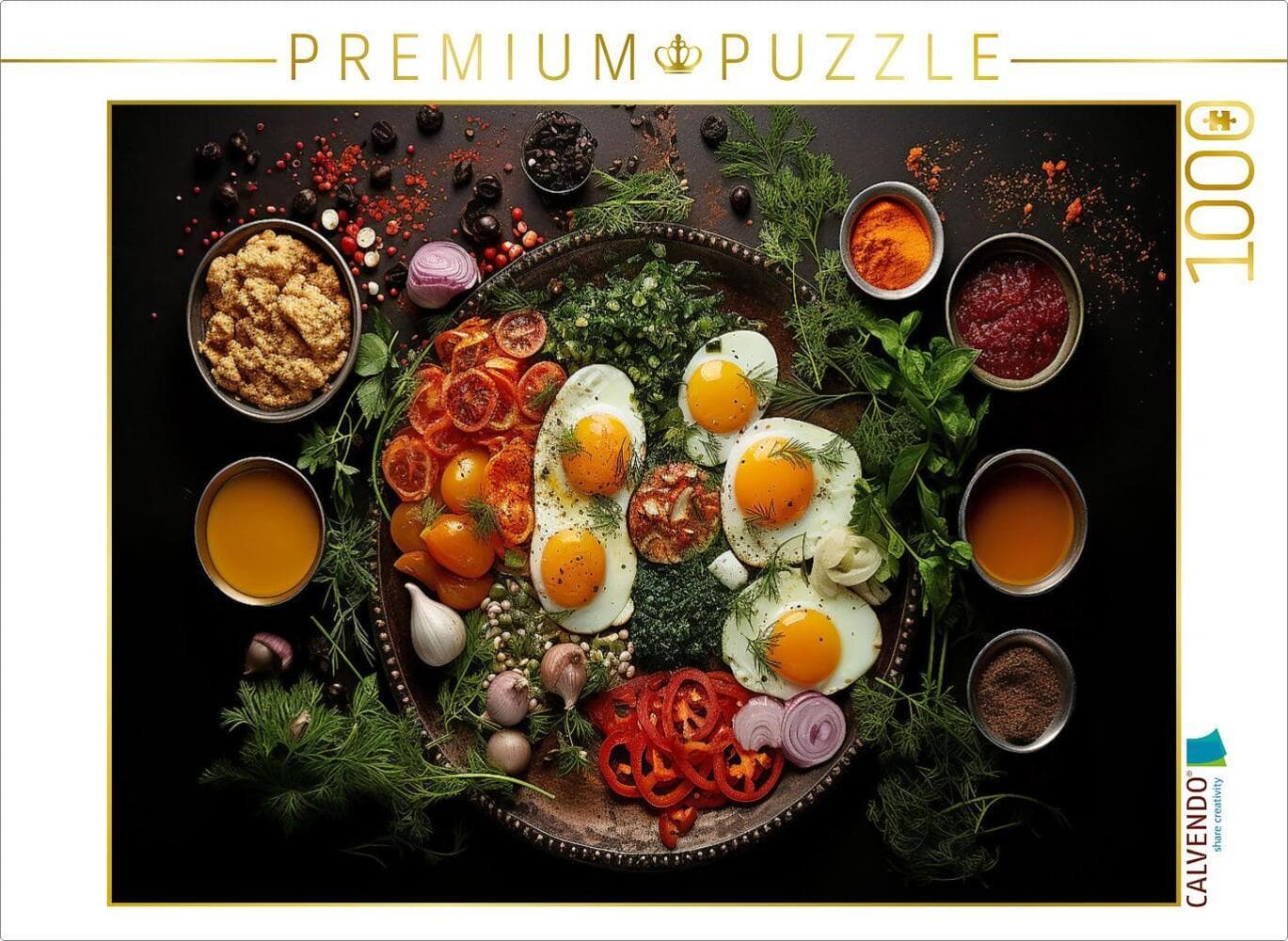 CALVENDO Puzzle Spiegelei und Dekoration | 1000 Teile Lege-Größe 64x48cm Foto-Puzzle für glückliche