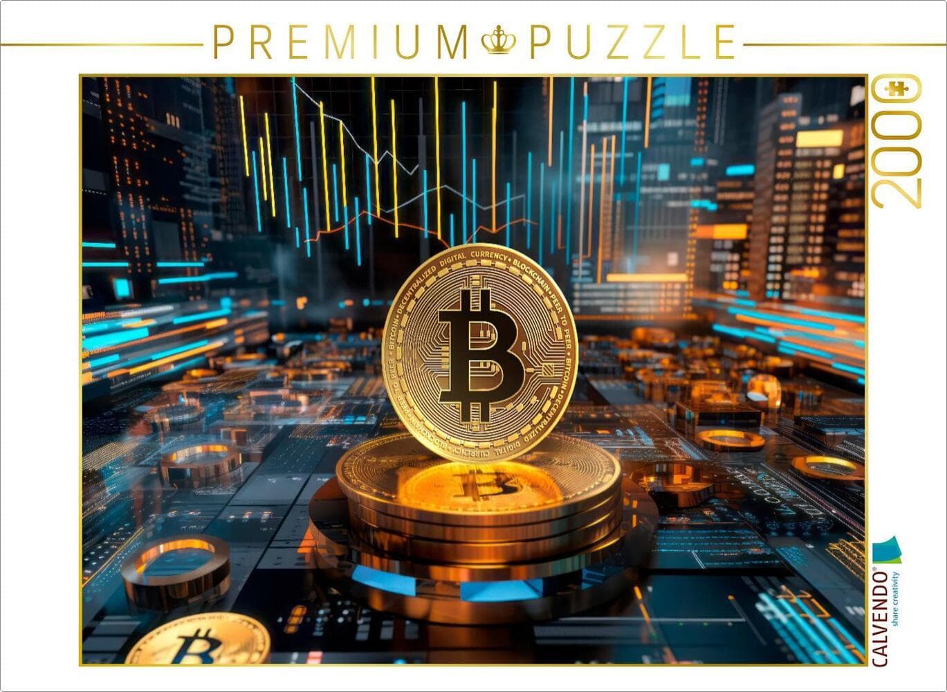 CALVENDO Puzzle KRYPTO KUNST Bitcoin und Charts | 2000 Teile Lege-Größe 90x67cm Foto-Puzzle für glüc