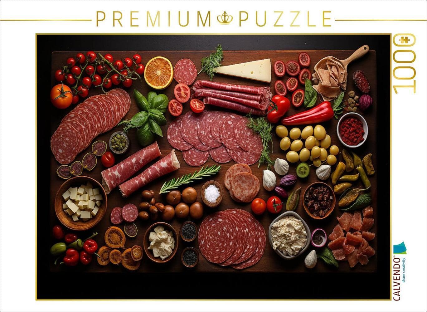CALVENDO Puzzle Wurst und Schinken lecker angeordnet | 1000 Teile Lege-Größe 64x48cm Foto-Puzzle für