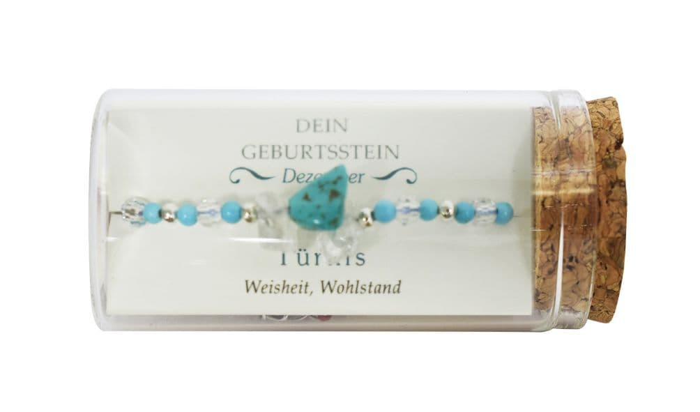 "Dezember" Geburtsstein Armband im Gläschen