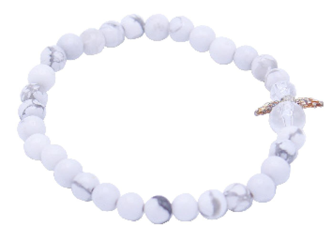Howlith Schutzengel Edelsteinarmband Kinder in Geschenkbox