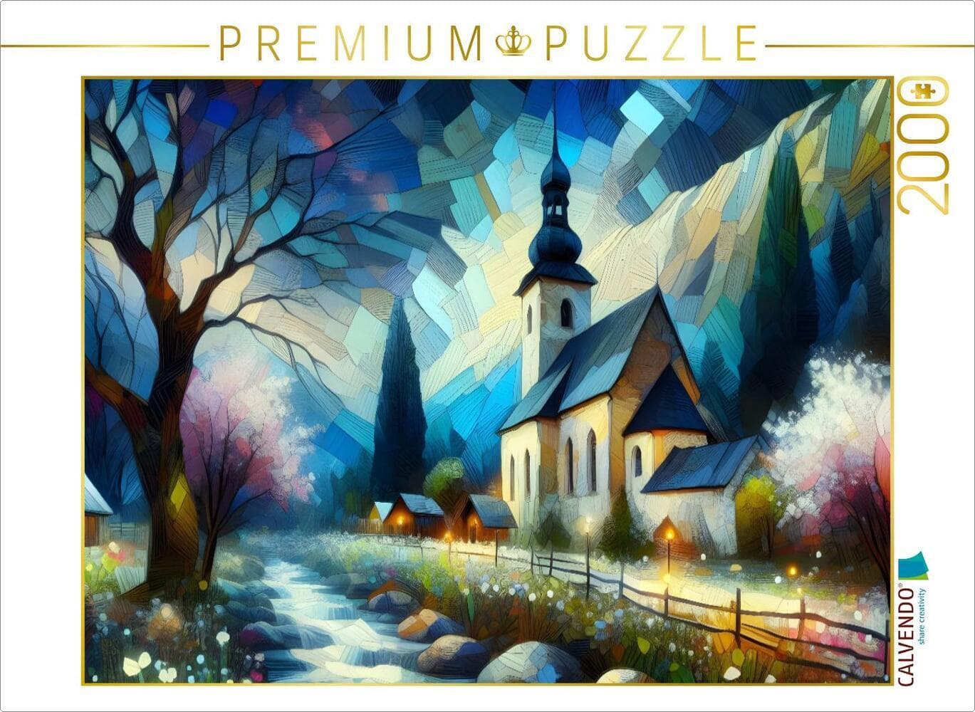 CALVENDO Puzzle Landkirche gegen Abend | 2000 Teile Lege-Größe 90x67cm Foto-Puzzle für glückliche St