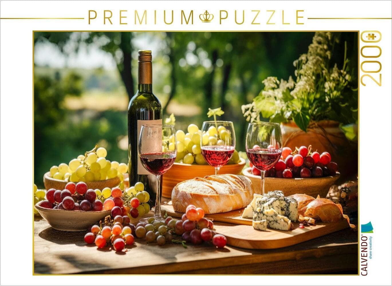 CALVENDO Puzzle Ein Klassiker - süße Trauben und Käse | 2000 Teile Lege-Größe 90x67cm Foto-Puzzle fü
