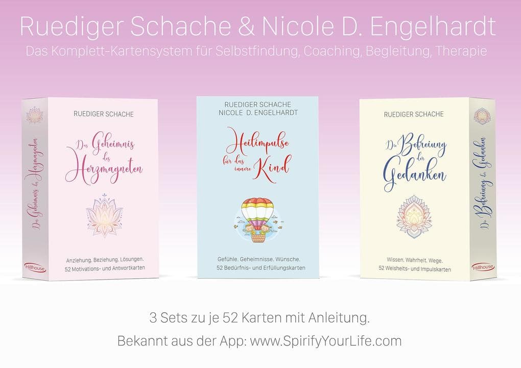 Therapiekarten-Set aus 3 x 52 Karten mit Anleitung: Das Komplett-Kartensystem für Selbstfindung, Coaching, Begleitung, Therapie.