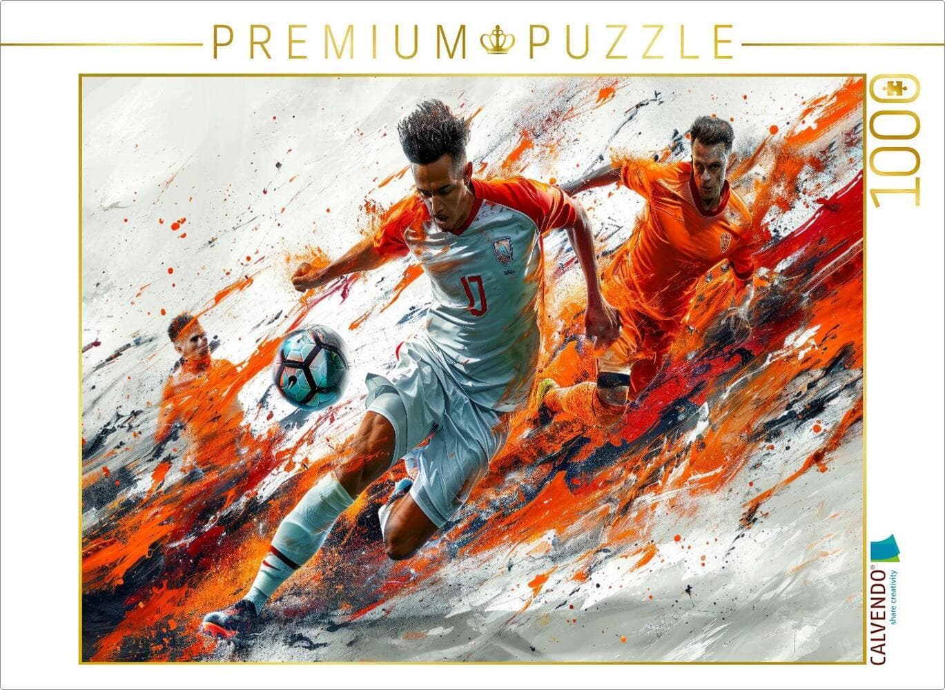 CALVENDO Puzzle Fußball, Spiel nach vorn | 1000 Teile Lege-Größe 64x48cm Foto-Puzzle für glückliche