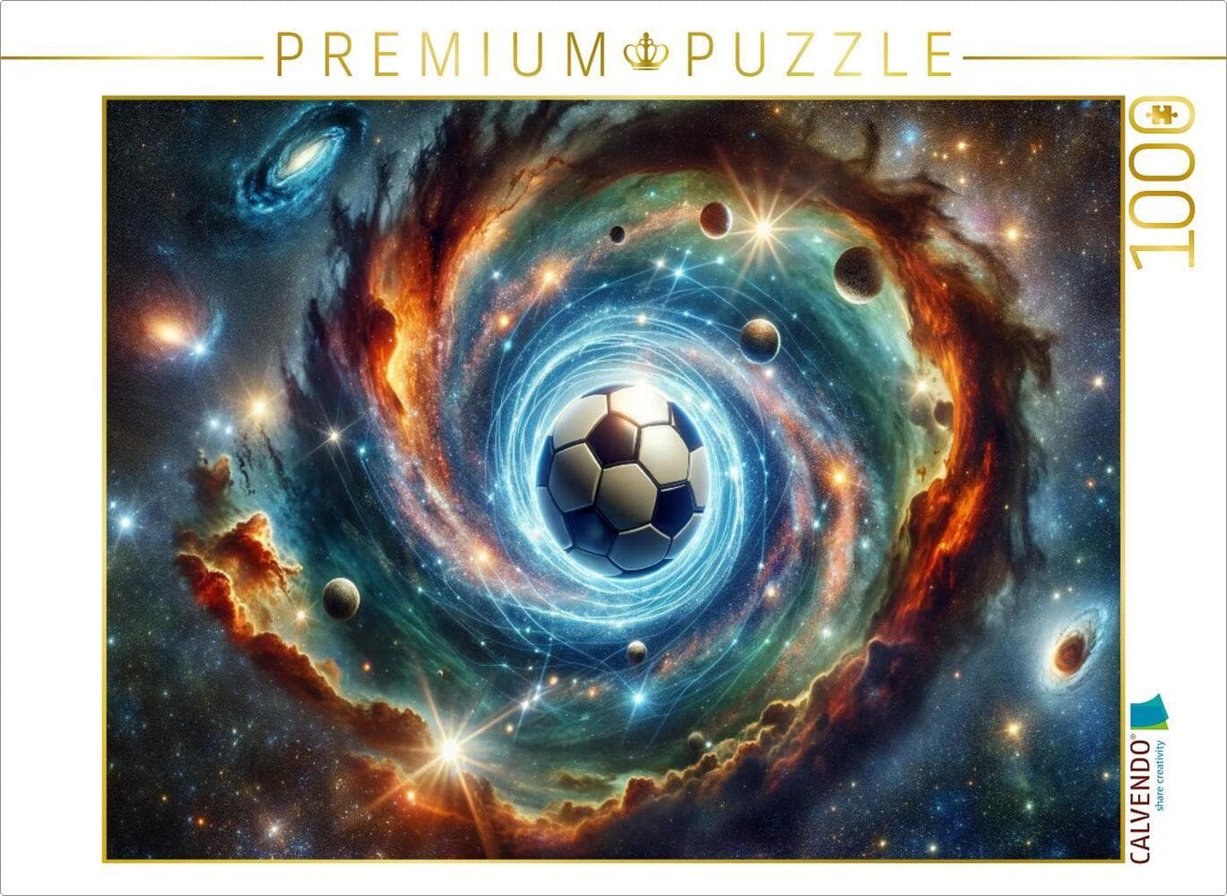 CALVENDO Puzzle Kosmischer Fußball | 1000 Teile Lege-Größe 64x48cm Foto-Puzzle für glückliche Stunde
