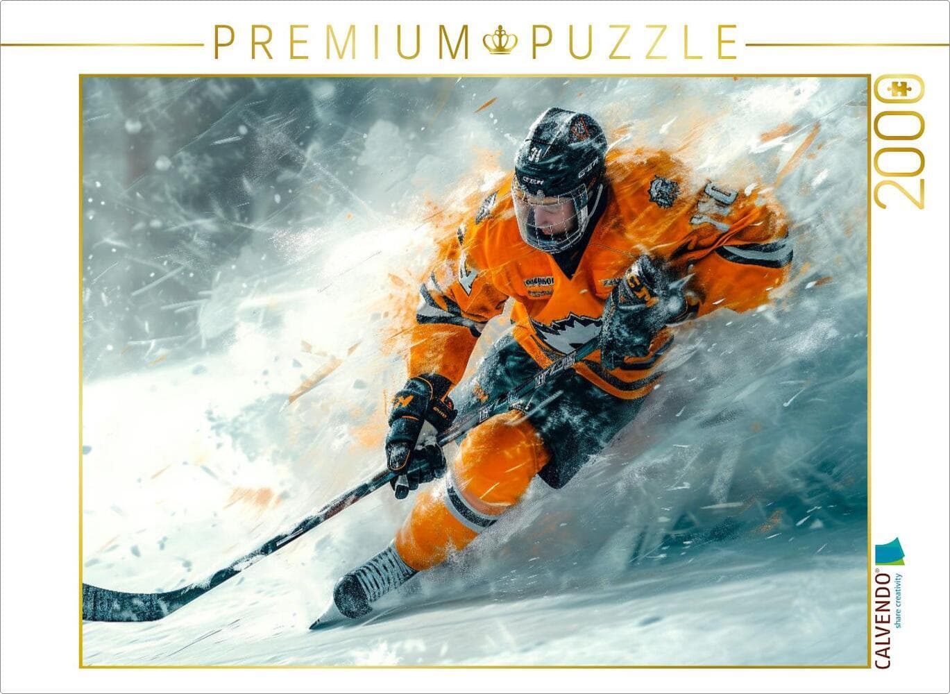 CALVENDO Puzzle Eishockey, Schlittschuhläuferische Geschicklichkeit | 2000 Teile Lege-Größe 90x67cm