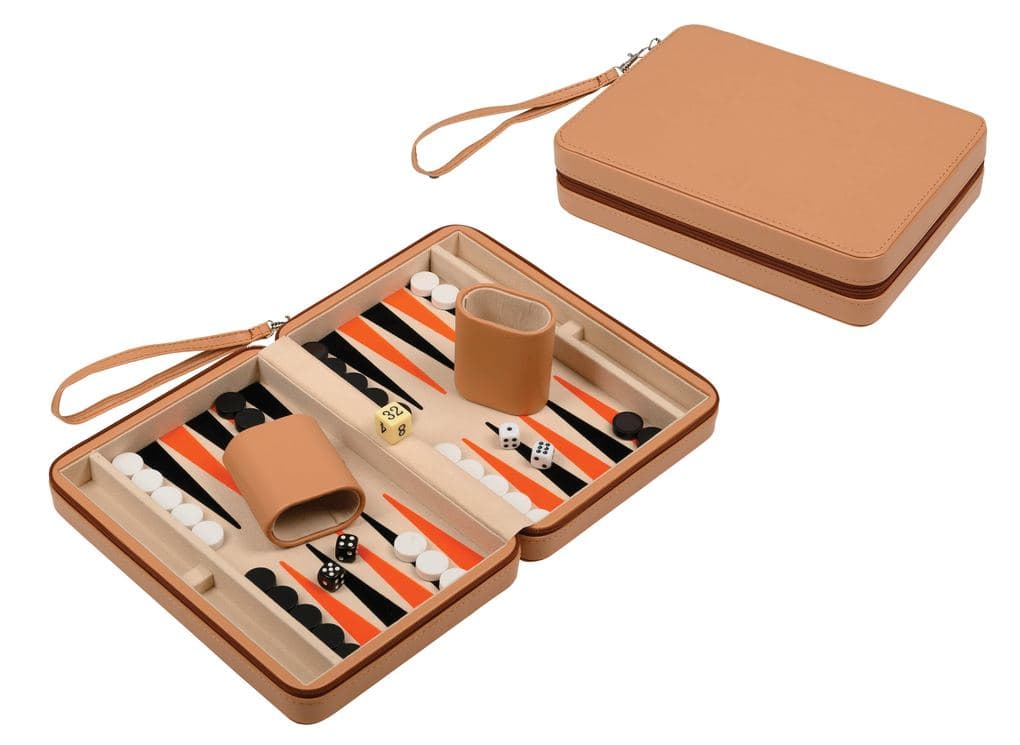 Philos 1710 - Backgammon Leros, Reise, Kunstleder, magnetisch, mit Tragegriff