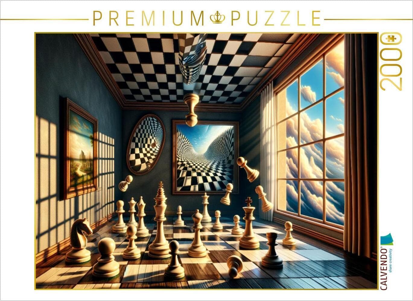 CALVENDO Puzzle Schachgeflüster im Raum der Illusionen: Das Spiel, das Realität verbiegt | 2000 Teil