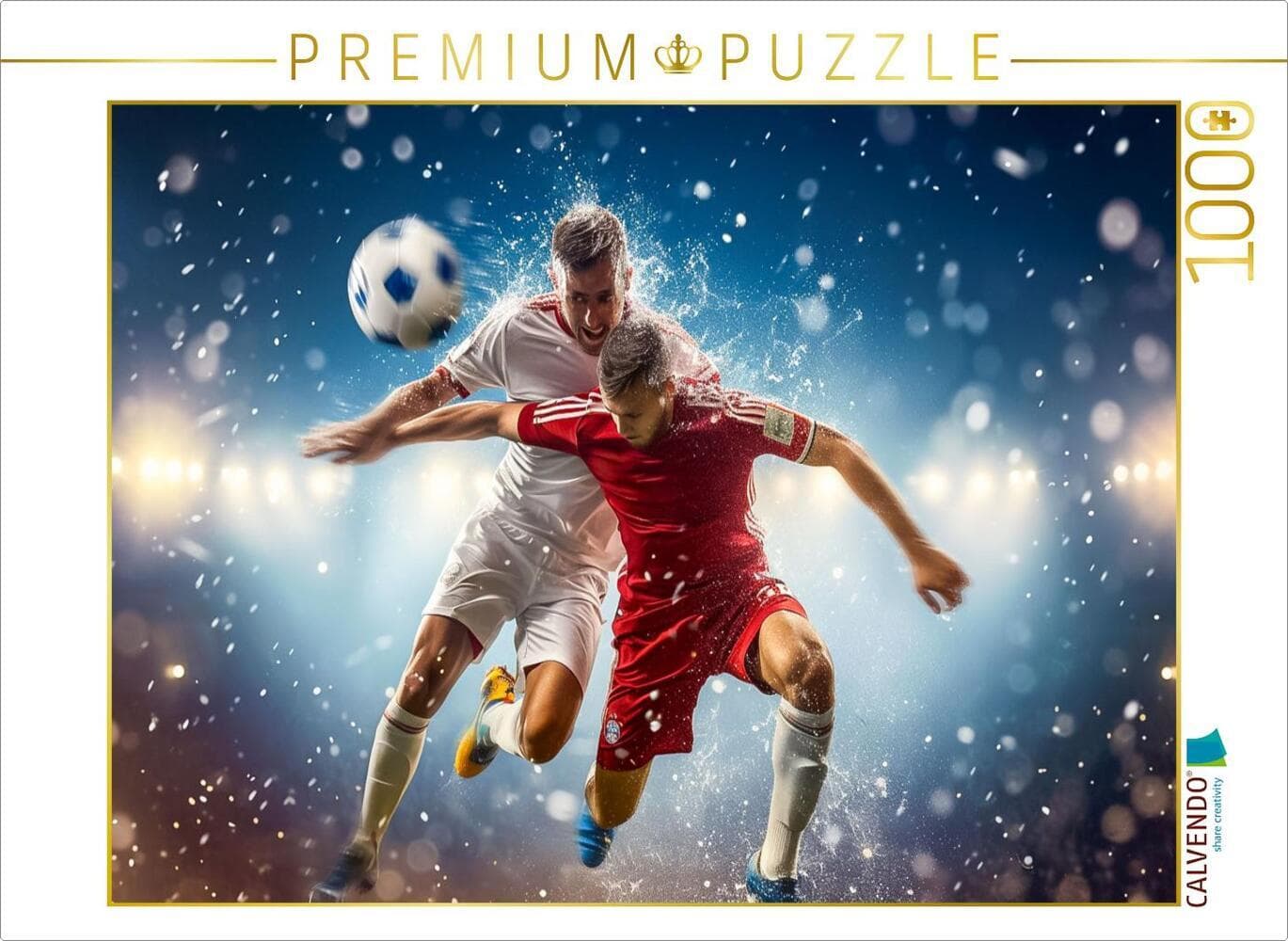 CALVENDO Puzzle Ein Motiv aus dem Kalender Fussball - Zweikampf | 1000 Teile Lege-Größe 64x48cm Foto