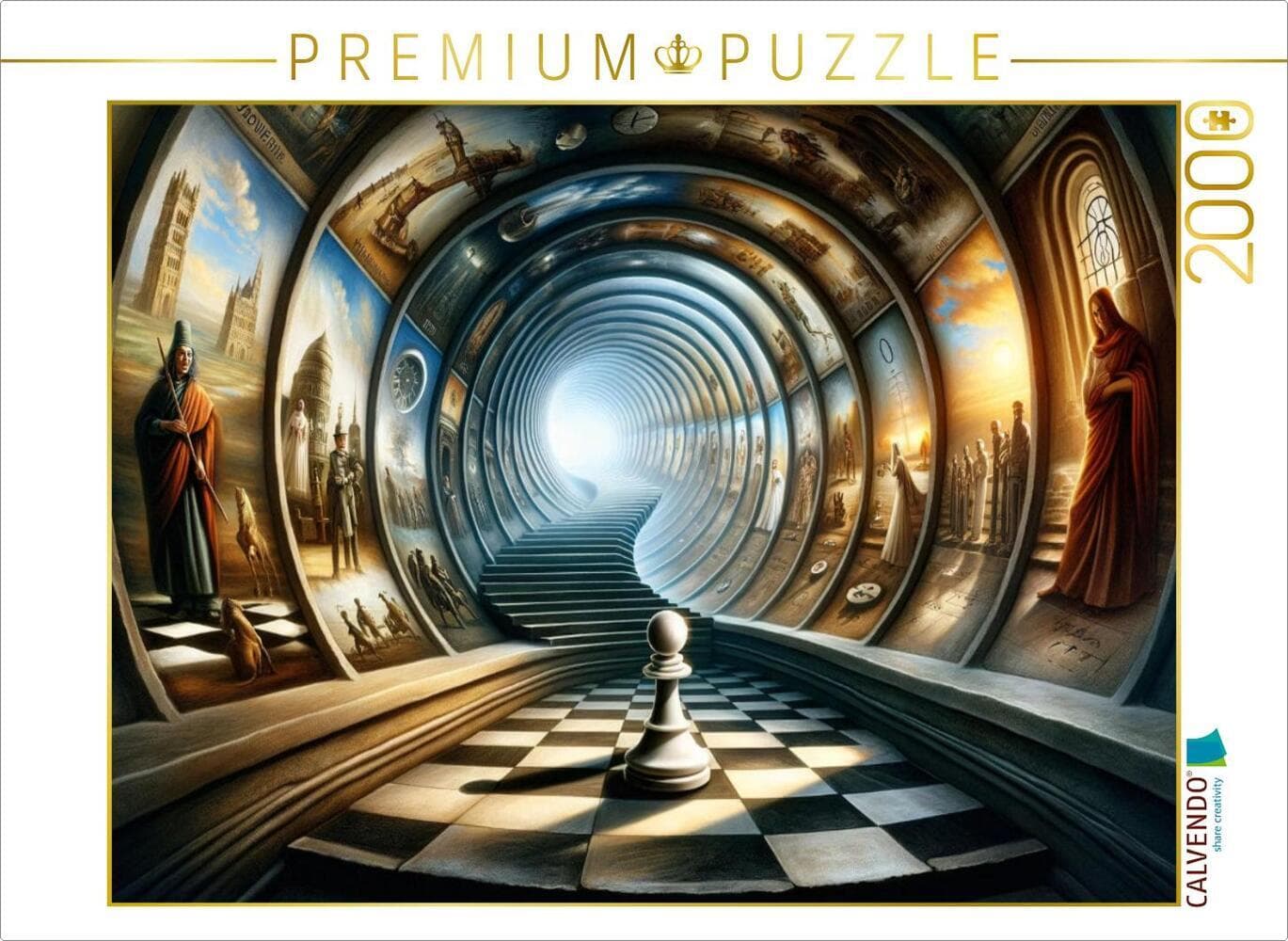 CALVENDO Puzzle Schachmatt der Zeitalter: Ein Pfad durch die Galerie der Geschichte | 2000 Teile Leg