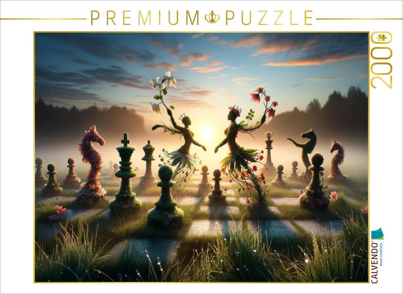 CALVENDO Puzzle Florales Schachballett im Morgenlicht | 2000 Teile Lege-Größe 90x67cm Foto-Puzzle fü