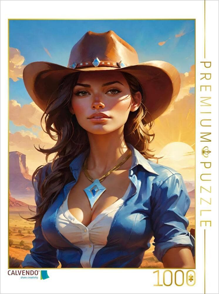 CALVENDO Puzzle Sexy Cowgirl | 1000 Teile Lege-Größe 64x48cm Foto-Puzzle für glückliche Stunden