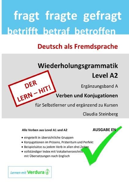 DaF - Wiederholungsgrammatik A2 - Ergänzungsband A - Verben und Konjugationen - Ausgabe EN