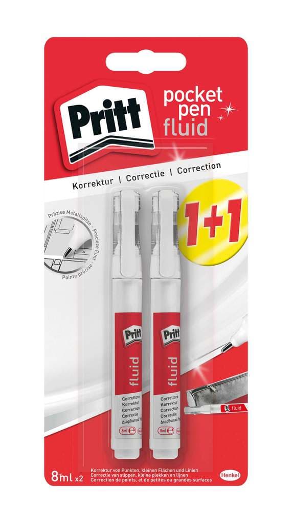 Pritt Kleben Pritt Korrektur Pocket Pen flüssig, 2 × 8 ml