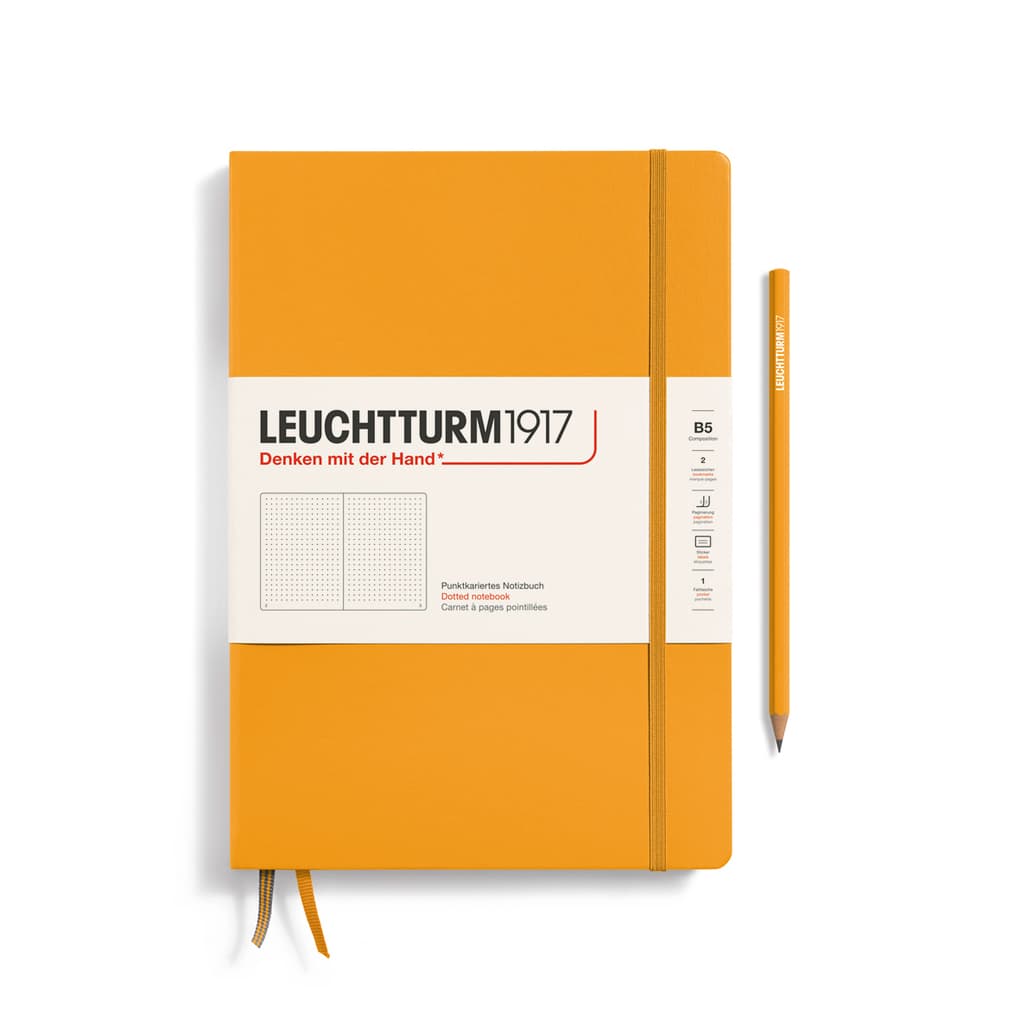 Notizbuch Composition (B5), Hardcover, 219 nummerierte Seiten, Rising Sun, Dotted